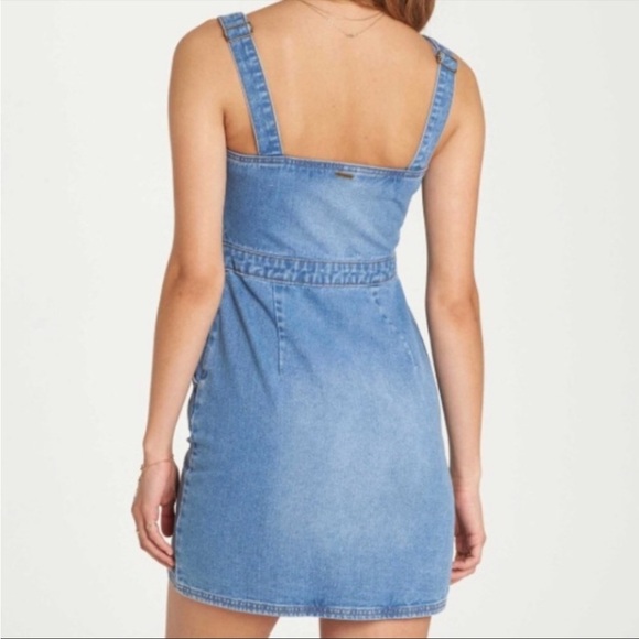 Billabong Denim Button Front Jumper Dress S - Picture 2 of 9